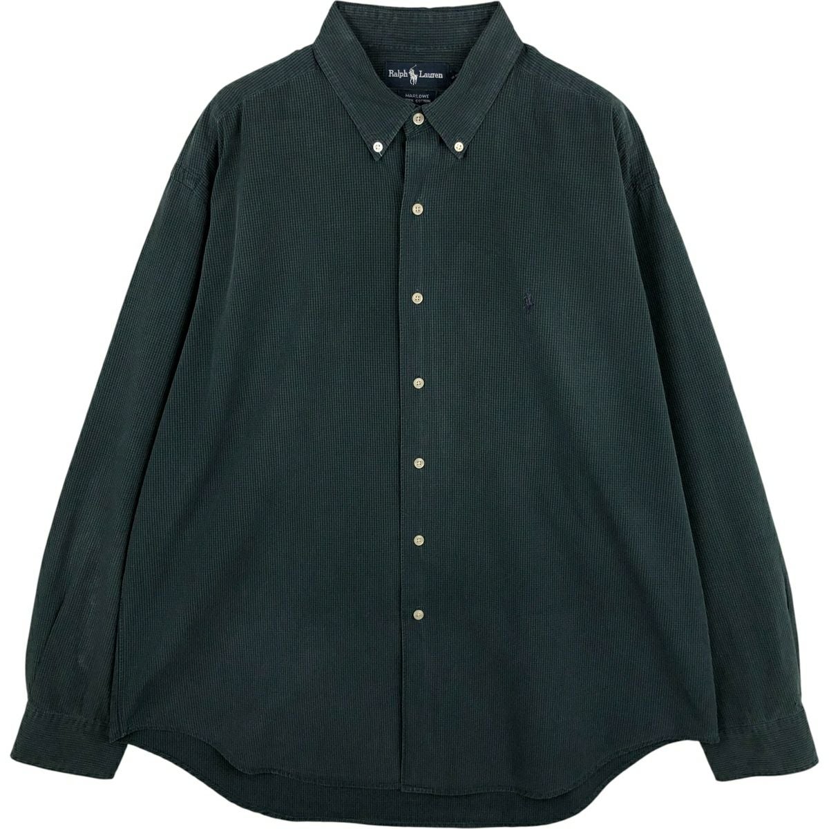 希少 スキマ恵比寿 ラルフローレン ギンガムチェック エルボーパッチ XL 古着 古着 ラルフローレン Ralph Lauren MARLOWE ギンガムチェック 長袖
