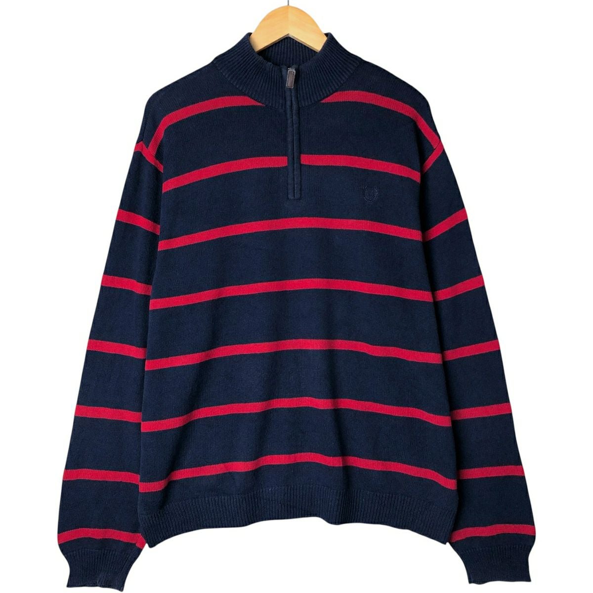 CHAPS ハーフジップ コットンニット LT 無地ワイン 古着 公式通販
