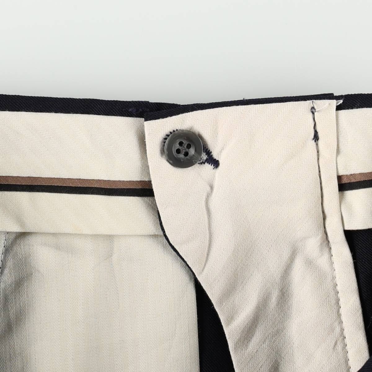 古着 90年代 slates ツータック ポリ×ウールパンツ スラックス メンズ