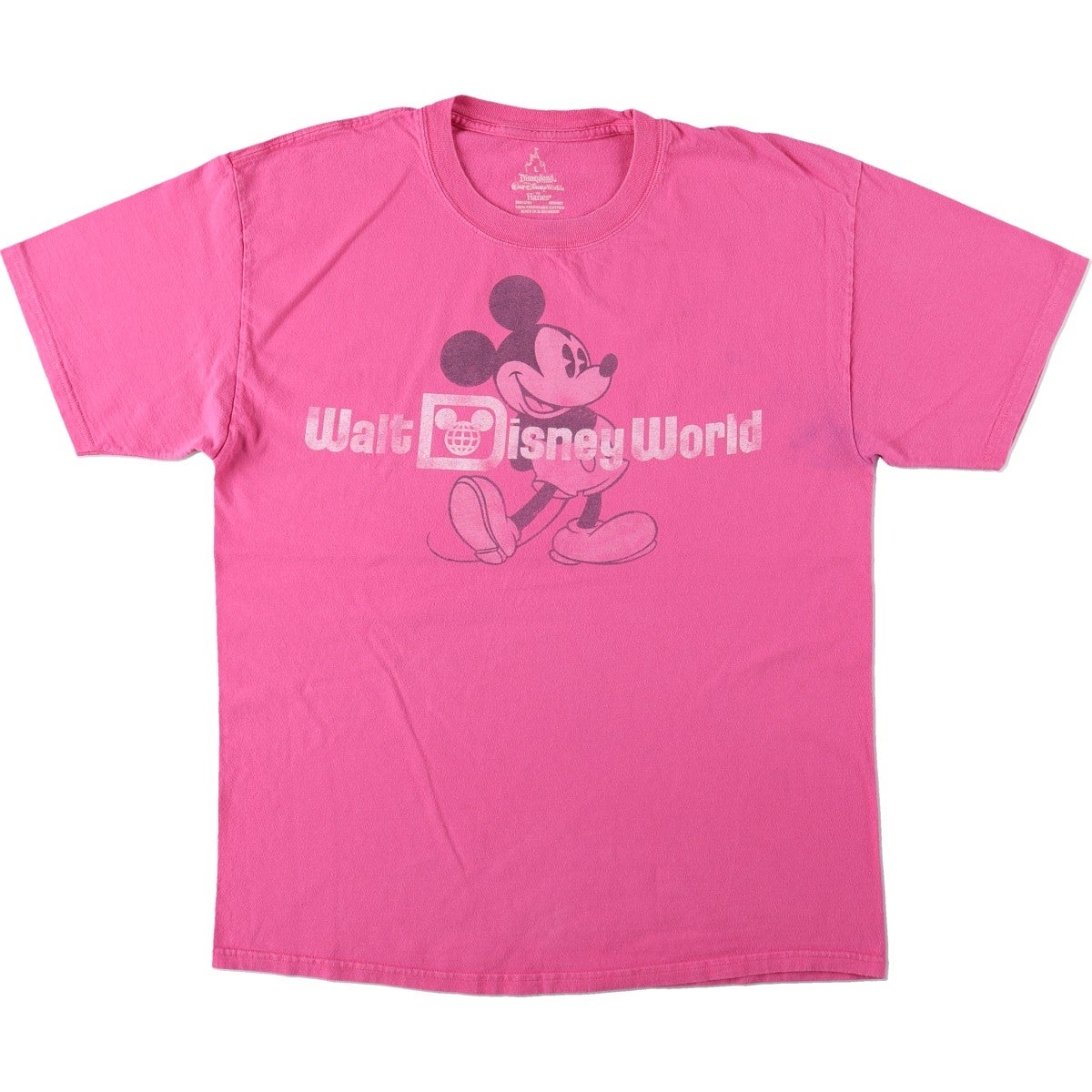 新古★ マーク＆ロナ　★Disney メンズ　ミッキーマウス 新古　ピンク 古着 DISNEY ディズニー MICKEY MOUSE ミッキーマウス リンガーT