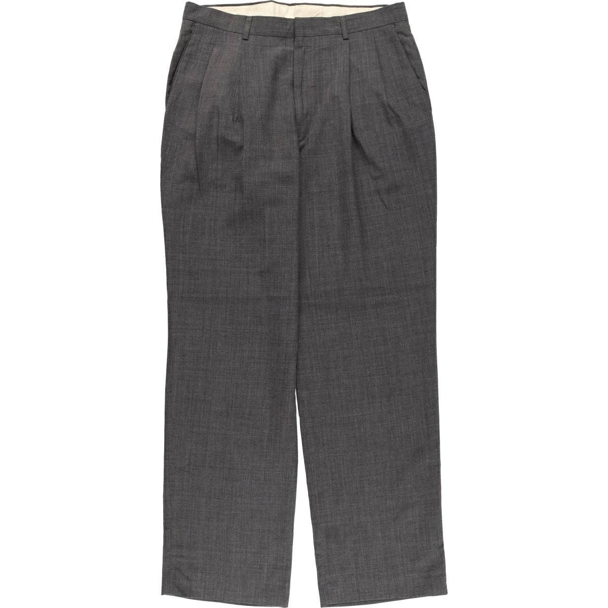 90s ノードストローム ツータックスラックス USA製 高級 W32 L30 古着 ノードストローム NORDSTROM ツータック シルク×ウール