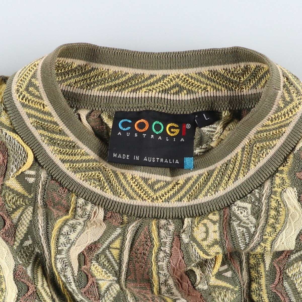 古着 90年代 クージー COOGI 総柄 3Dニットセーター オーストラリア製