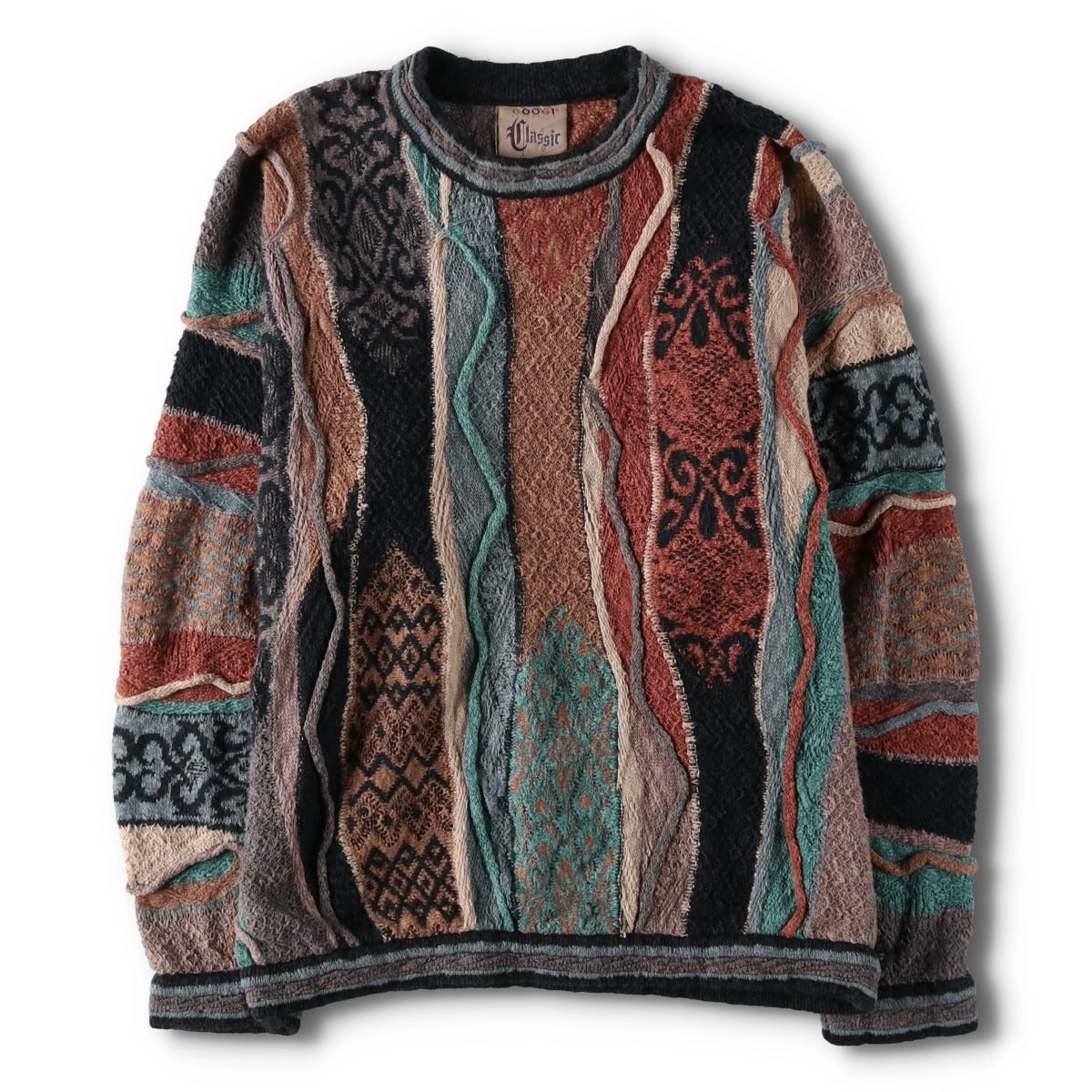 古着 90年代 クージー COOGI 総柄 3Dニットセーター オーストラリア製
