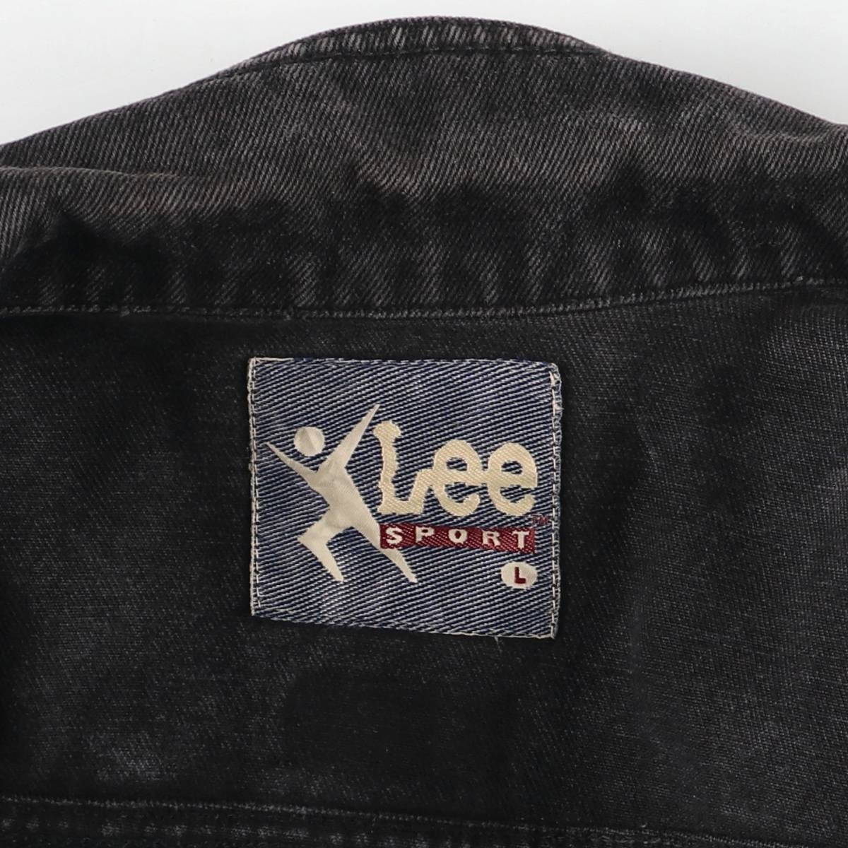 古着 90年代 リー Lee SPORT ブラック デニムジャケット Gジャン
