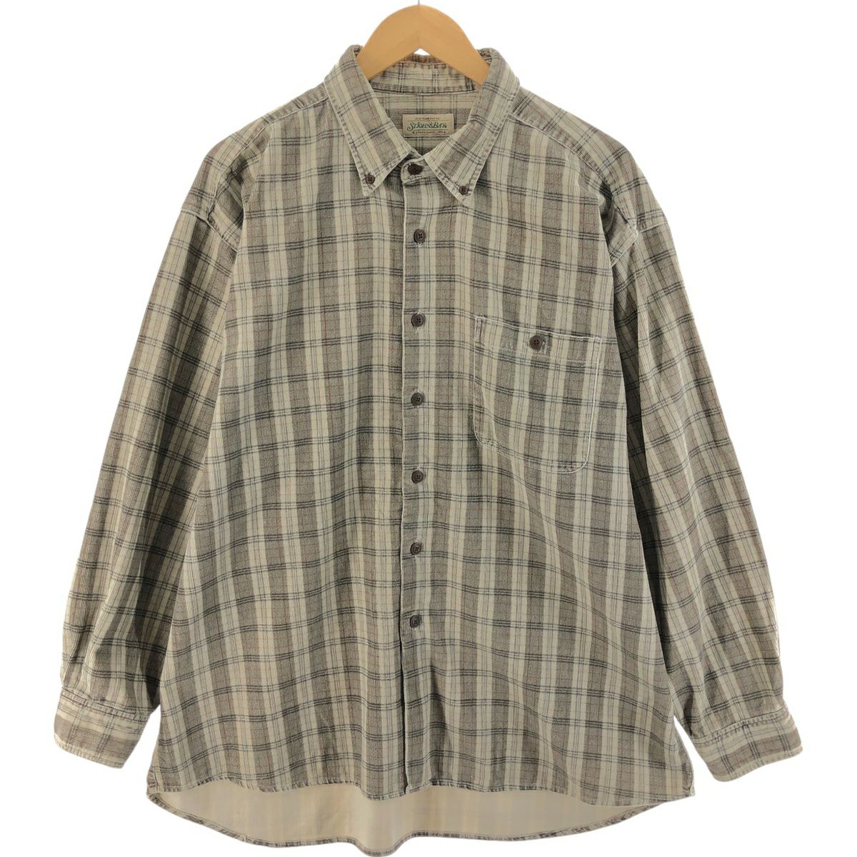 古着 セントジョンズベイ ST. JOHN'S BAY CLASSIC FIT チェック柄 ボタンダウン 長袖 ライトネルシャツ メンズS相当/eaa592873 古着 セントジョンズベイ ST. JOHNS BAY CLASSIC FIT チェック柄