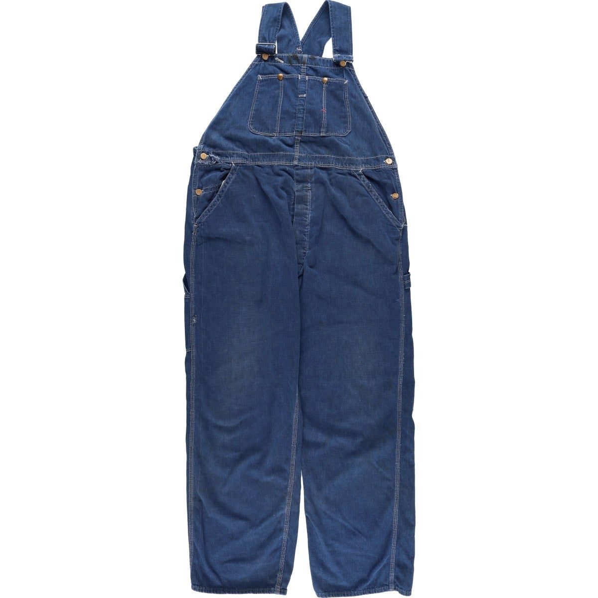 古着 ビッグスミス Big Smith バットダイ デニムオーバーオール メンズ