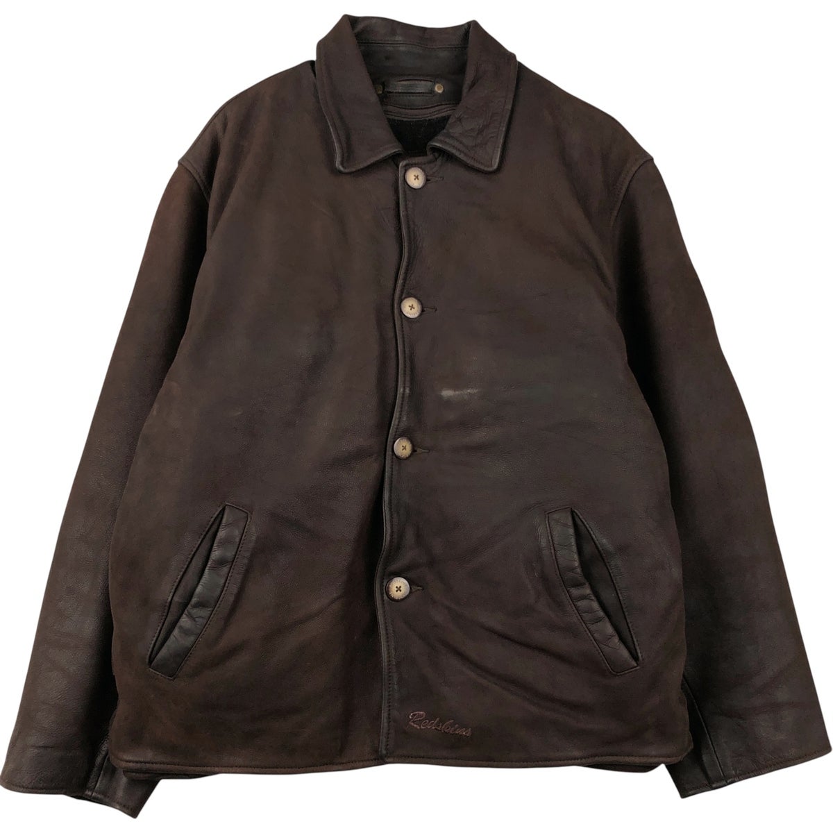 古着 SKIPPER 中綿入り レザーブルゾン ファイヤーマンジャケット
