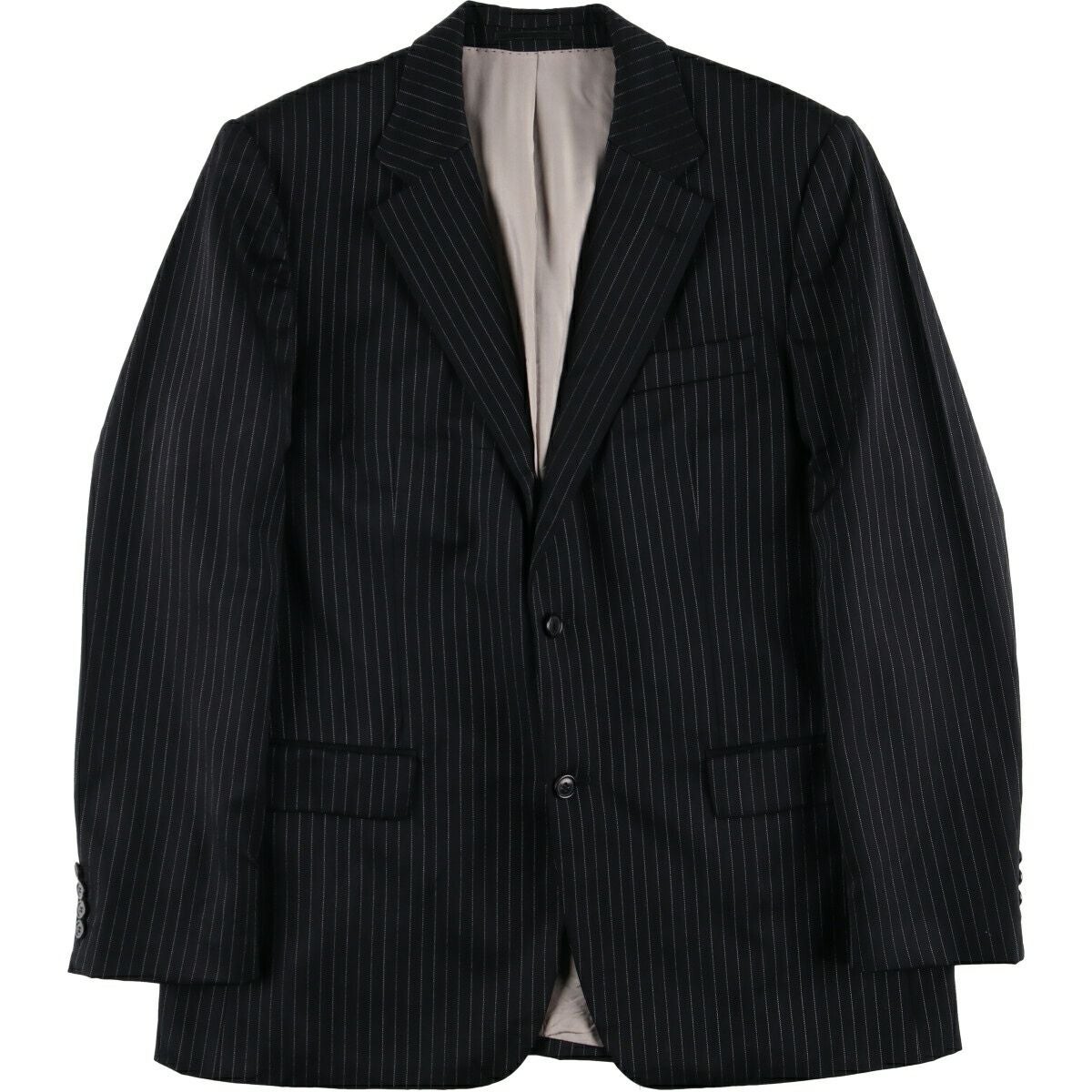 古着 ヒューゴボス HUGO BOSS ストライプ柄 ウールテーラード