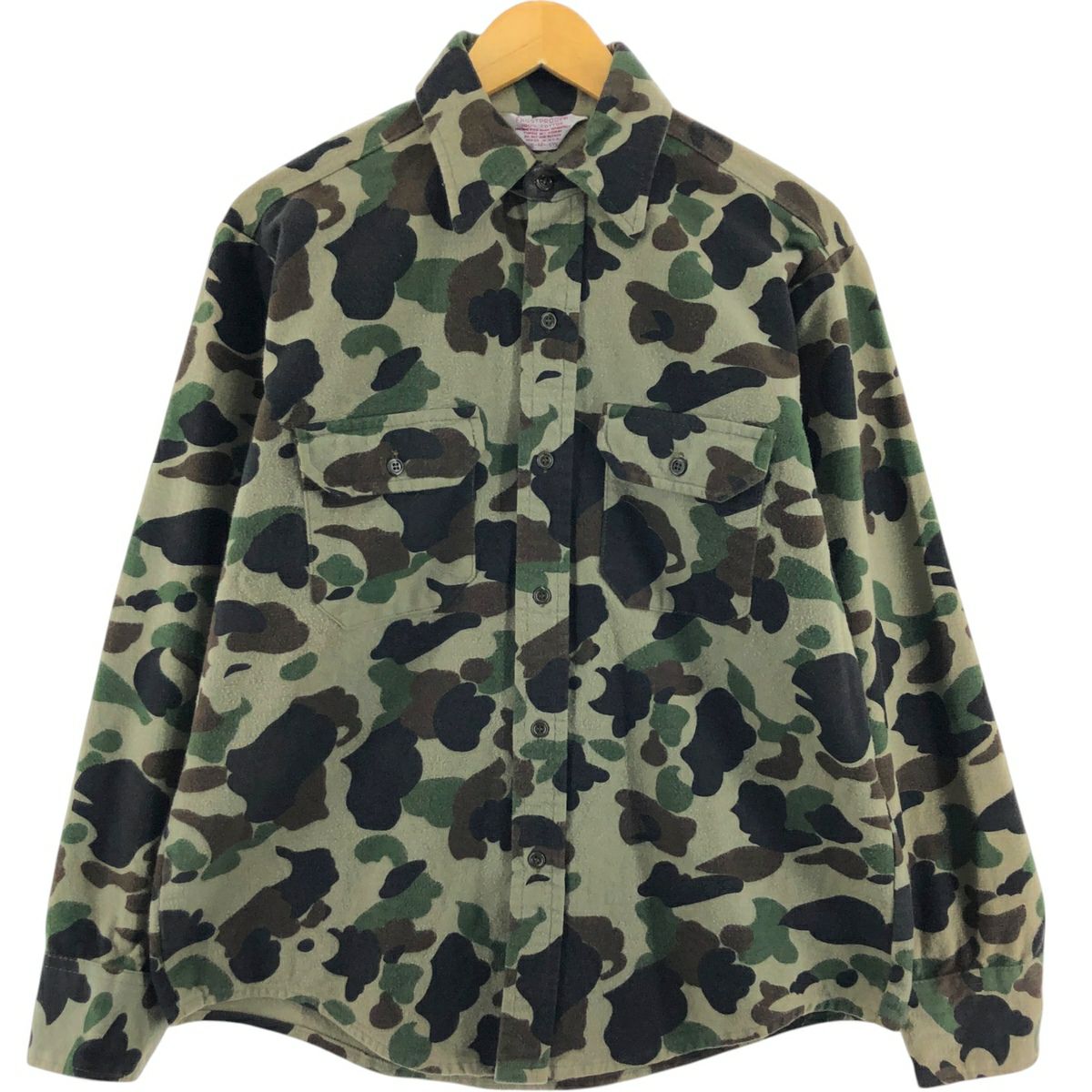 古着 70年代 フロストプルーフ FROSTPROOF 迷彩柄 長袖 シャモアクロス