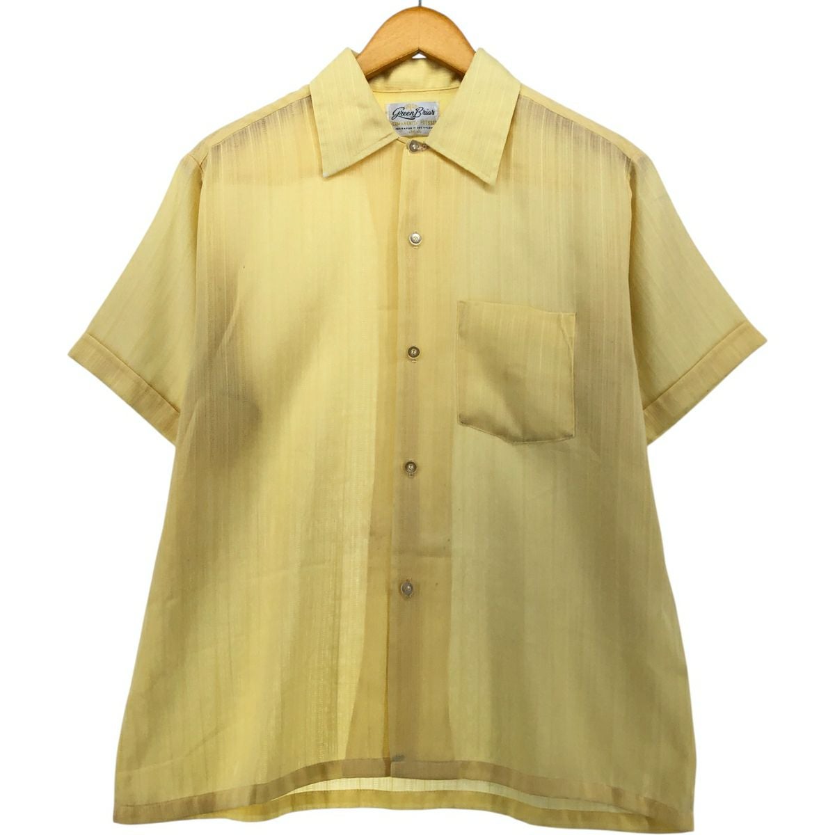 used vintage 古着 ヴィンテージ メンズシャツ　ワイド 古着 70年代 ドット柄 ワイドカラー 半袖 コットンシャツ ボックス