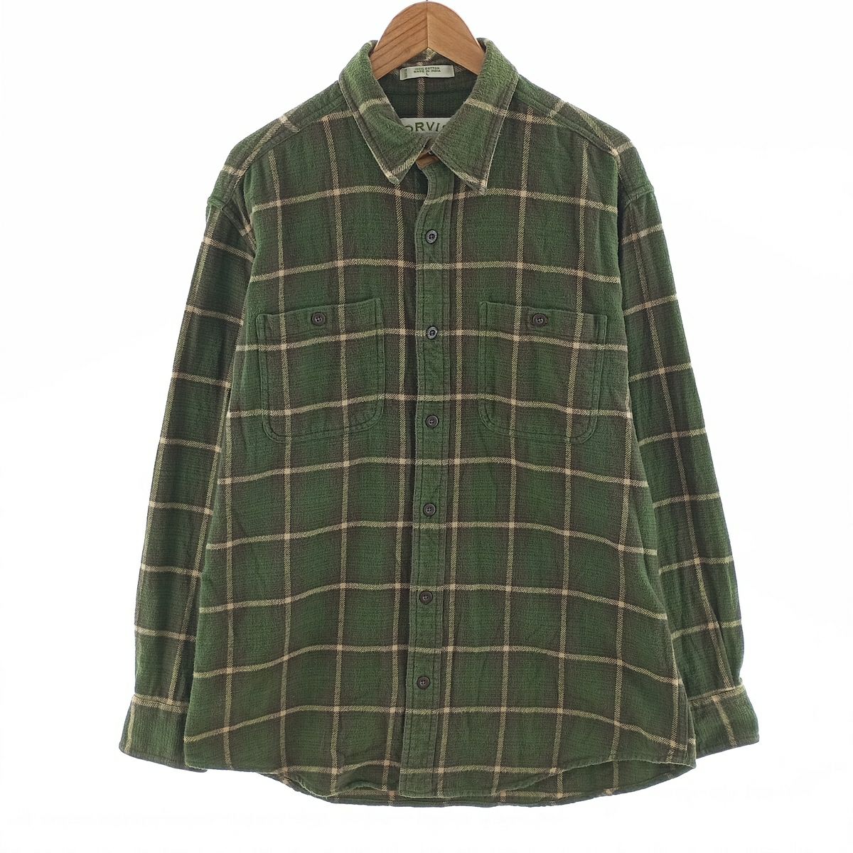 古着 オービス ORVIS オンブレチェック 長袖 ヘビーネルチェックシャツ