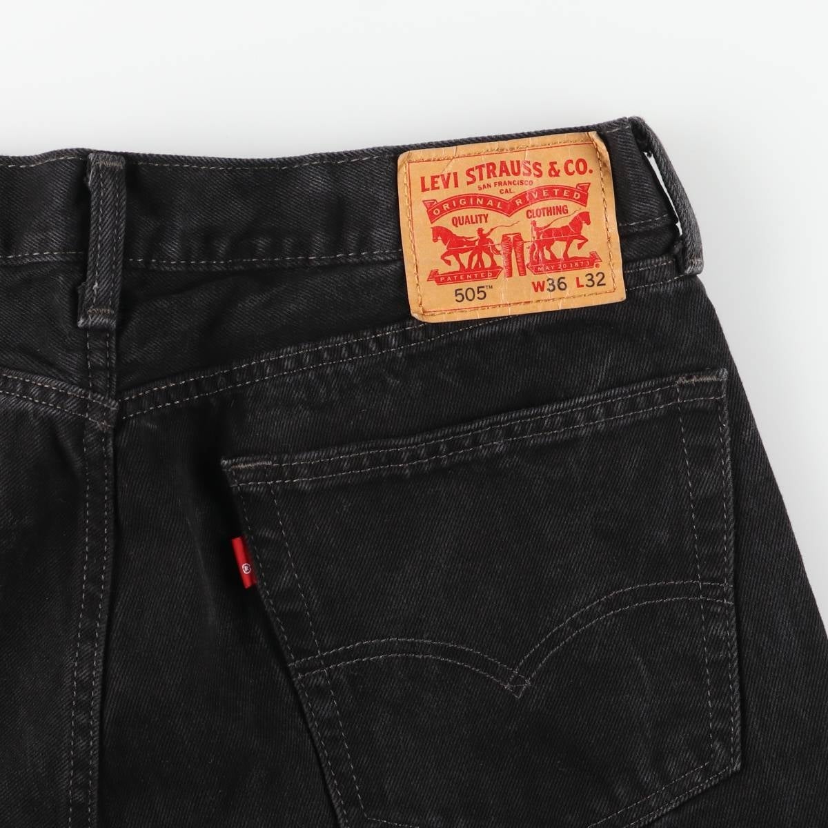 古着 リーバイス Levi's 505 ブラックデニム テーパードデニムパンツ メンズw36相当/eaa615303 古着 リーバイス Levis 505 ブラックデニム テーパードデニムパンツ