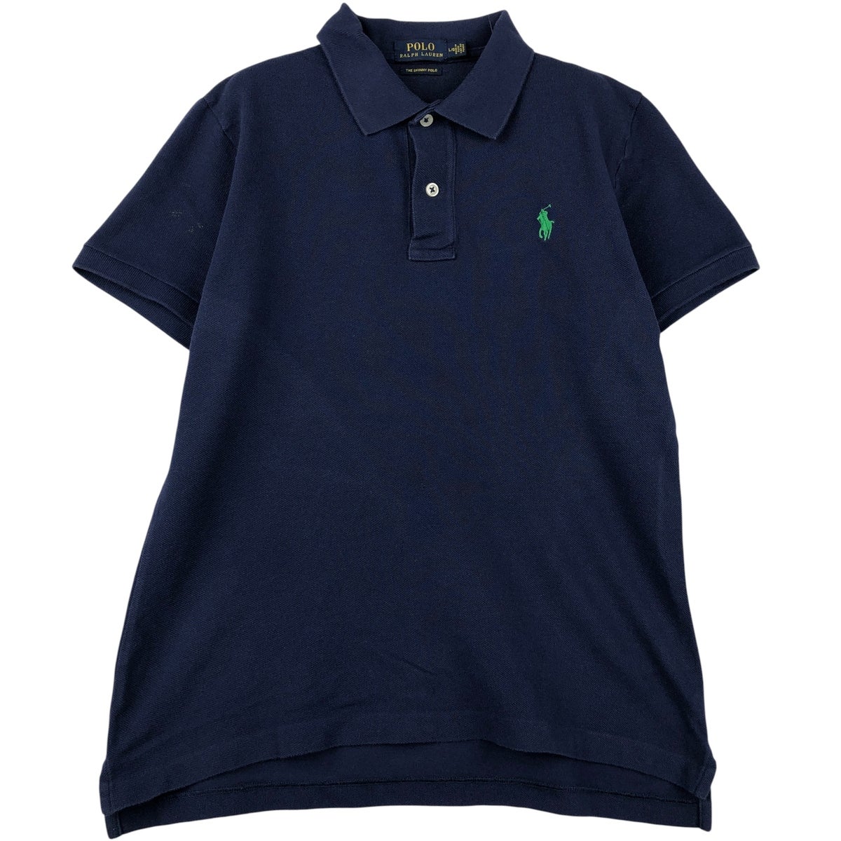 美品 RALPH LAUREN ラルフローレン パッチワーク 半袖 ポロシャツ カットソー 5f ブルー系 レディース 古着 中古 USED Ralph Lauren - 美品 RALPH LAUREN ラルフローレン パッチワーク 半袖