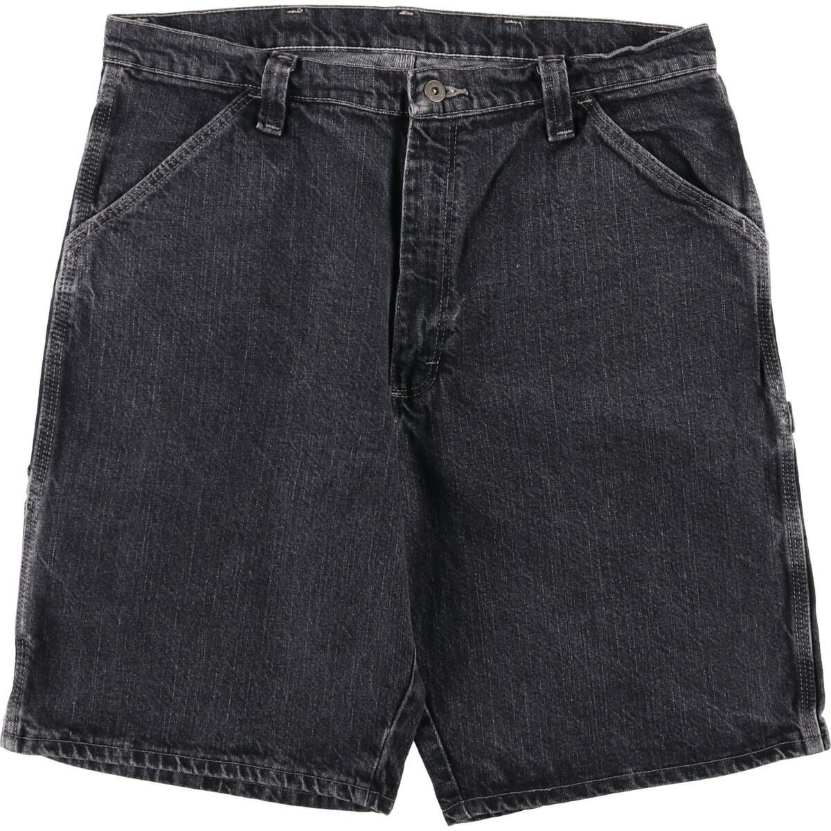 古着 00年代 ラングラー Wrangler CARPENTER ブラックデニムペインターショーツ ハーフパンツ メンズw36相当 /eaa577407 古着 00年代 ラングラー Wrangler CARPENTER ブラックデニムペインター