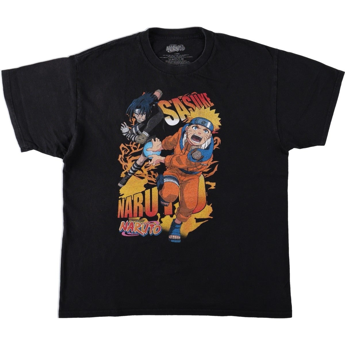 古着 NARUTO ナルト アニメ キャラクタープリントTシャツ メンズXL相当