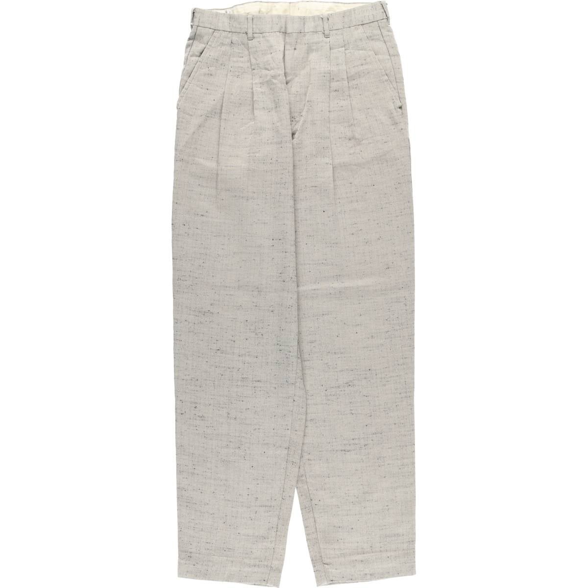 90s Claiborne シルク リネン 2タック スラックス W38×L30 古着 90～00年代 リズクレイボーン Liz Claiborne claiborneスラックス