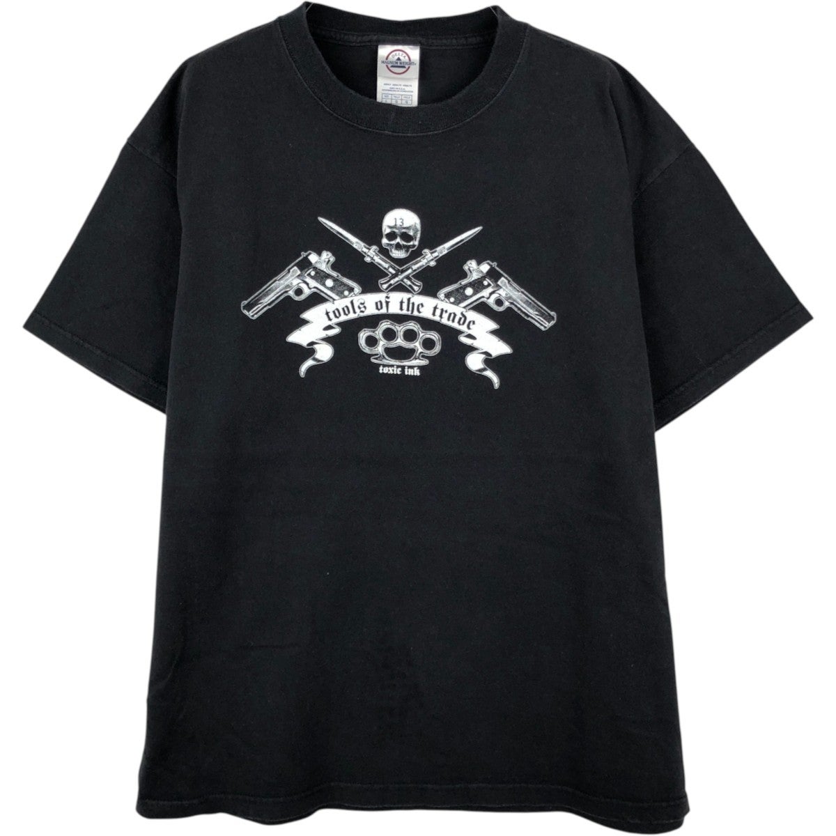 美品 EROSTIKA ピンナップガール Tシャツ L 黒 xpv 古着 00年代 デルタ DELTA ピンナップガール ドクロ柄 スカル柄 エロT