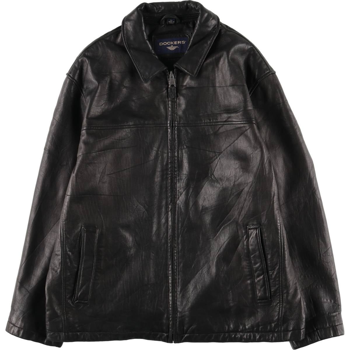 古着 ドッカーズ DOCKERS 中綿入り レザーフライトジャケット メンズXL