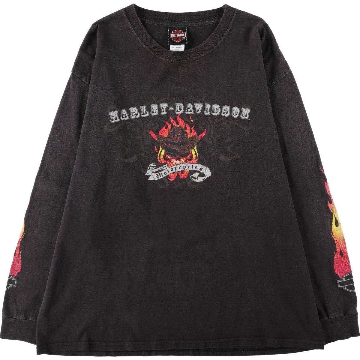 古着 ハーレーダビッドソン Harley-Davidson オオカミ柄 ファイヤー