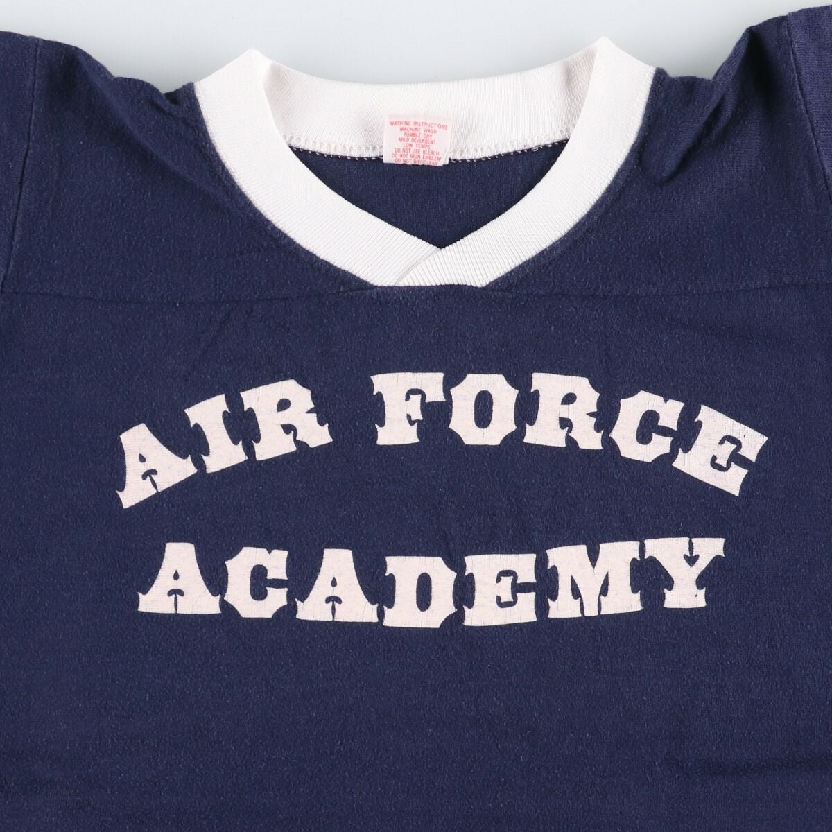 古着 80年代 Collegiate Pacific Vネック フットボールTシャツ USA製
