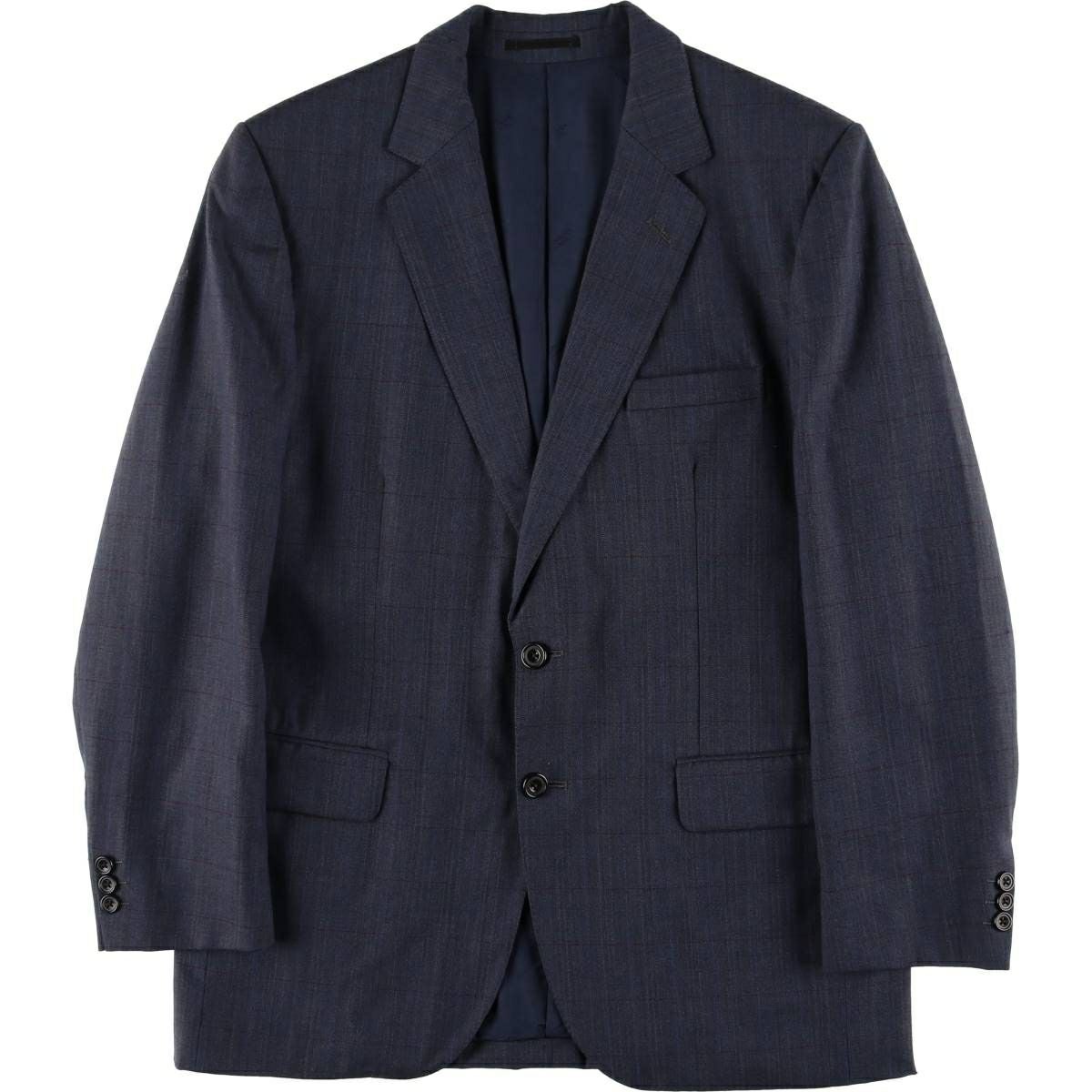 古着 アクアスキュータム Aquascutum チェック柄 ウールテーラード