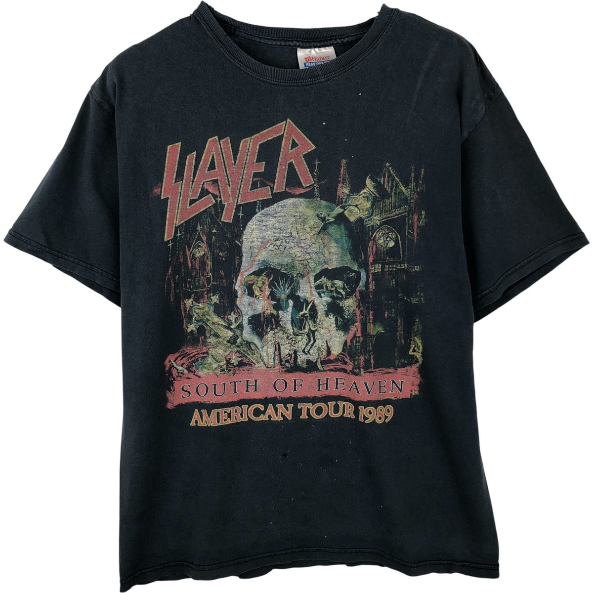 古着 ヘインズ Hanes SLAYER スレイヤー バンドTシャツ バンT メンズL
