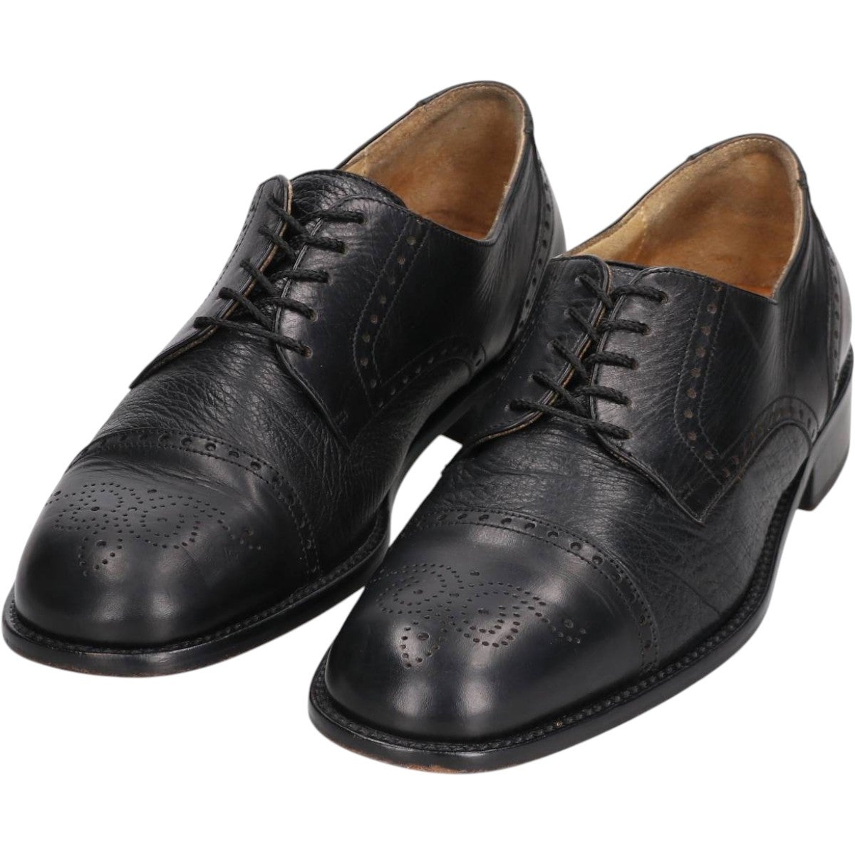 古着 サントーニ SANTONI セミブローグ ストレートチップシューズ