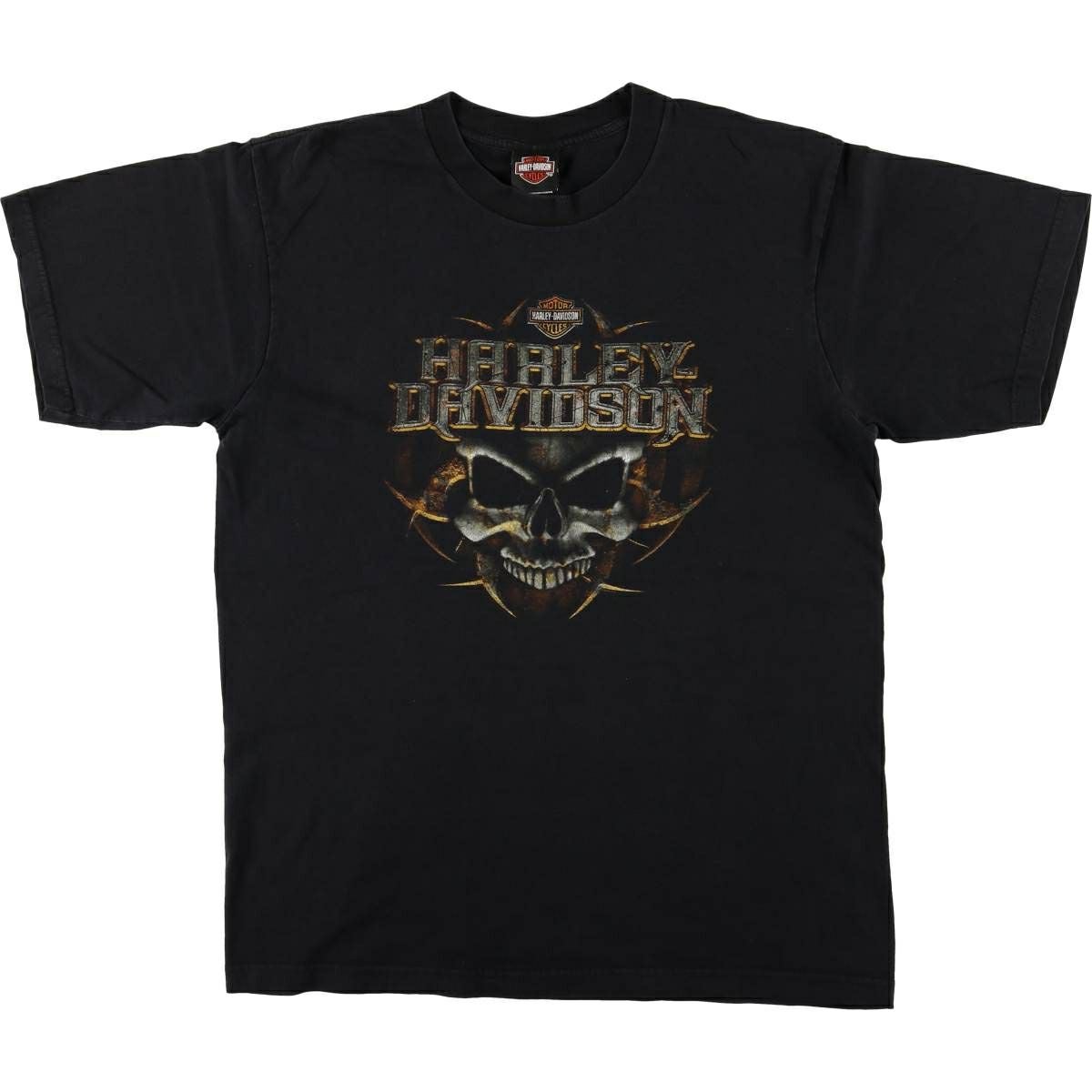古着 00年代 Harley-Davidson ファイヤーパターン ドクロ柄 スカル柄