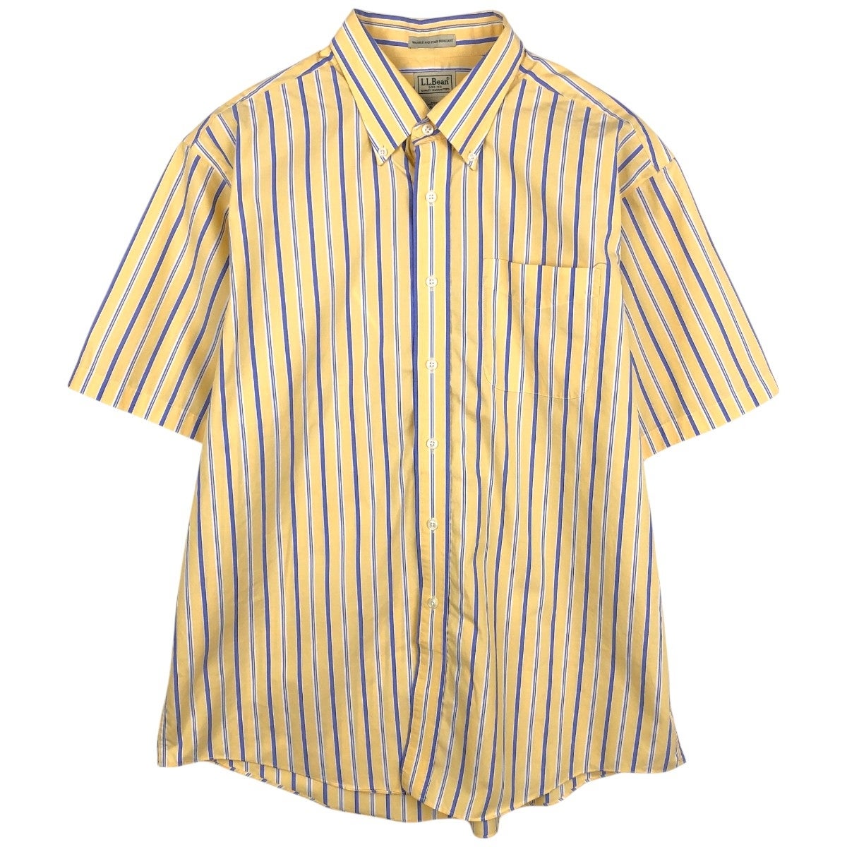 90s 茶色×黄色 3ピースウールセットアップ　ストライプ シャツ ピンズ付き 古着 90年代 エルエルビーン L.L.Bean WRINKLE AND STAIN RESISTANT