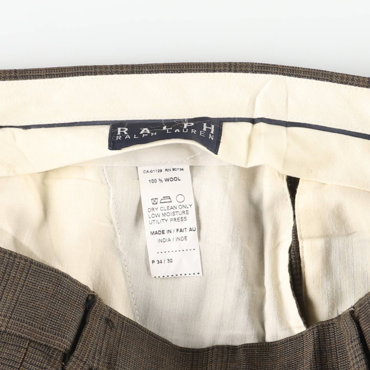 古着 90年代 ラルフローレン Ralph Lauren RALPH グレンチェック ツータック ウールパンツ スラックス メンズw35相当 ヴィンテージ/eaa611832 古着 90年代 ラルフローレン Ralph Lauren RALPH グレンチェック