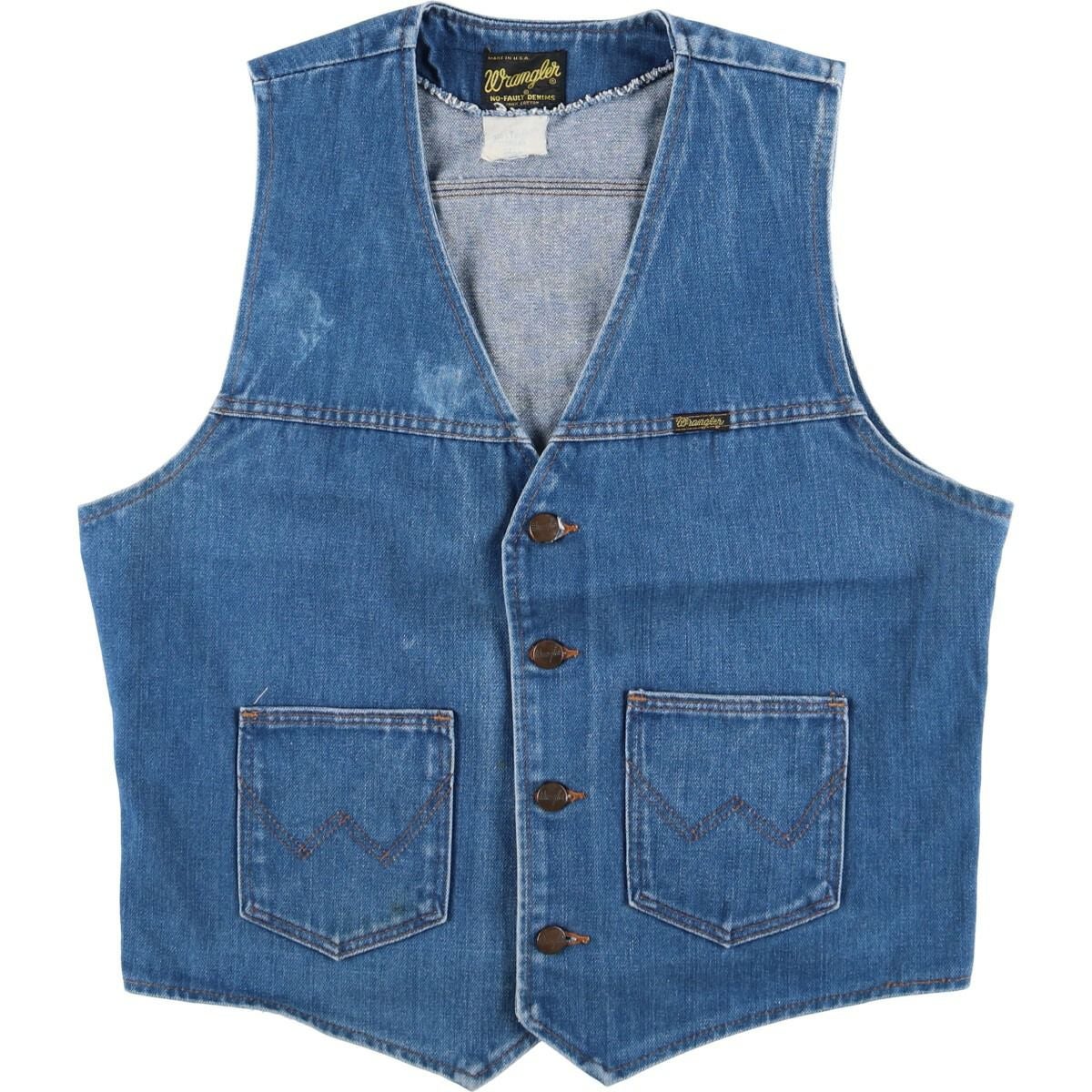 古着 70年代～ ラングラー Wrangler デニムベスト USA製 メンズL相当