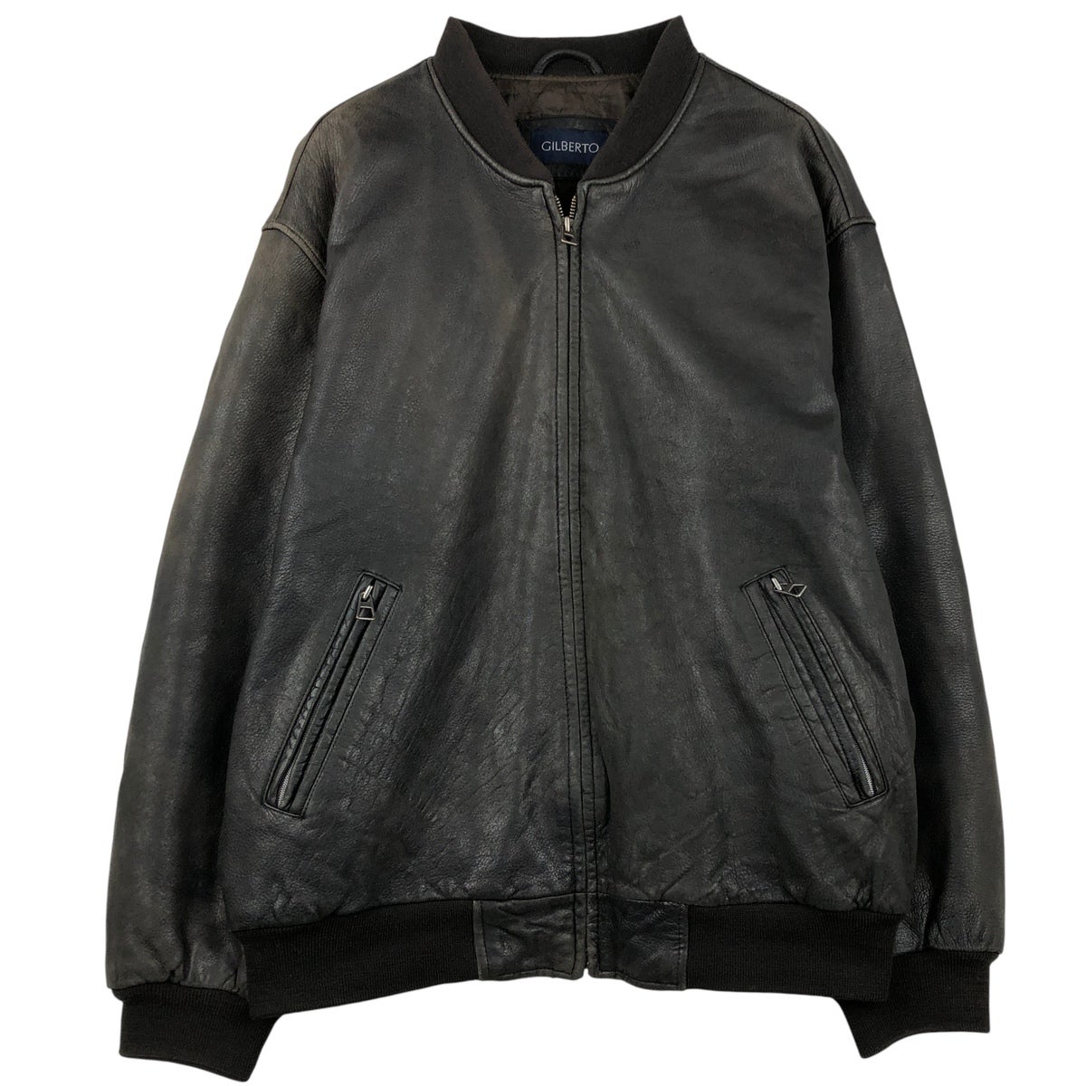 古着 PORTOBELLOS 中綿入り レザーブルゾン イタリア製 メンズXL相当