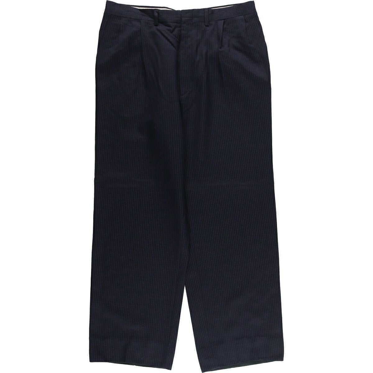 古着 HAROLD POWELL ストライプ柄 ツータック ウールパンツ スラックス