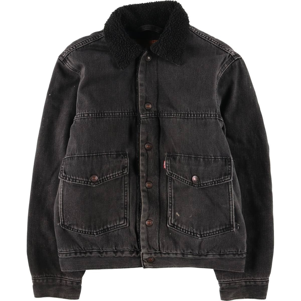 古着 リーバイス Levis LEVIS PREMIUM ブラックデニムボアジャケット