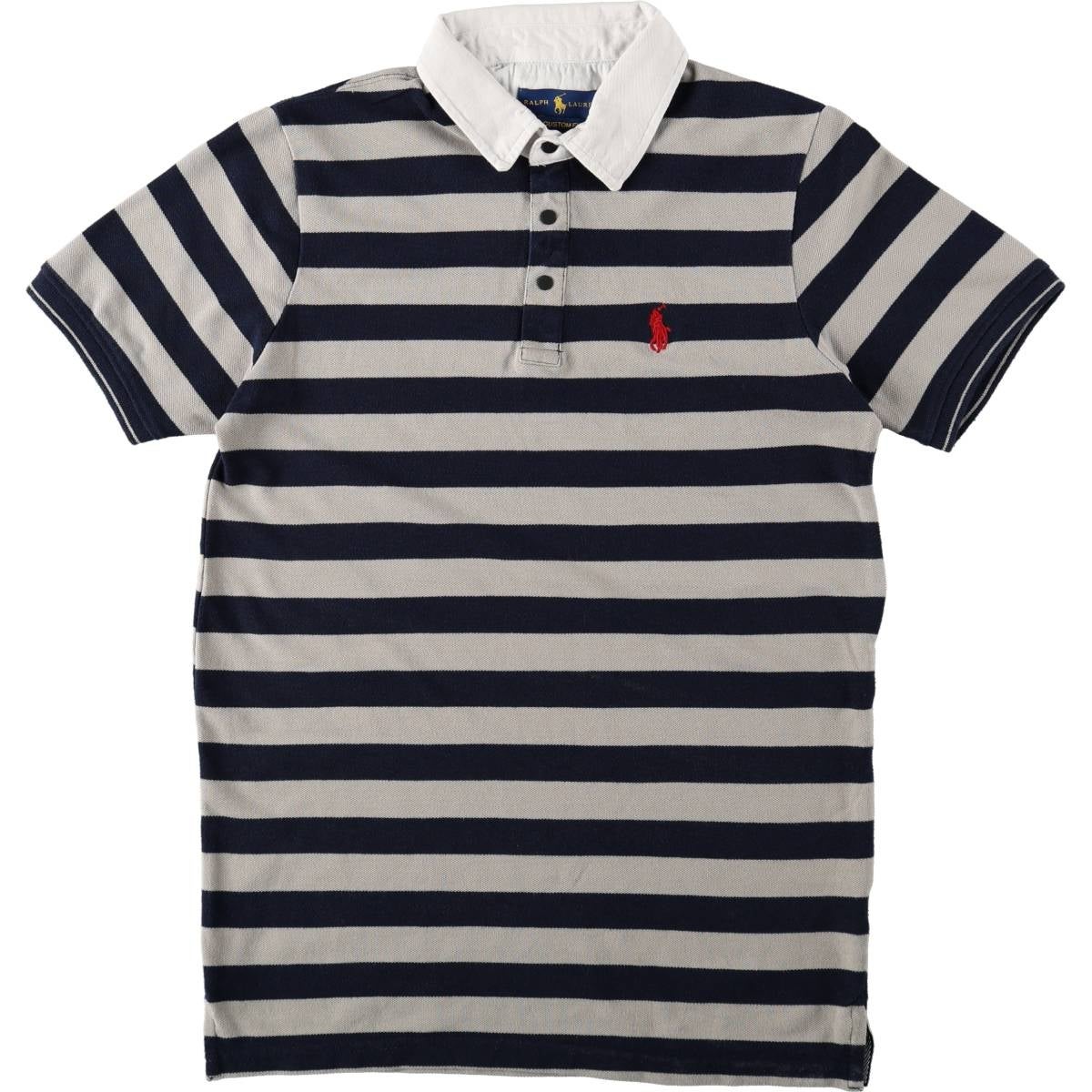 古着 ラルフローレン Ralph Lauren CUSTOM FIT ボーダー柄 ビッグ