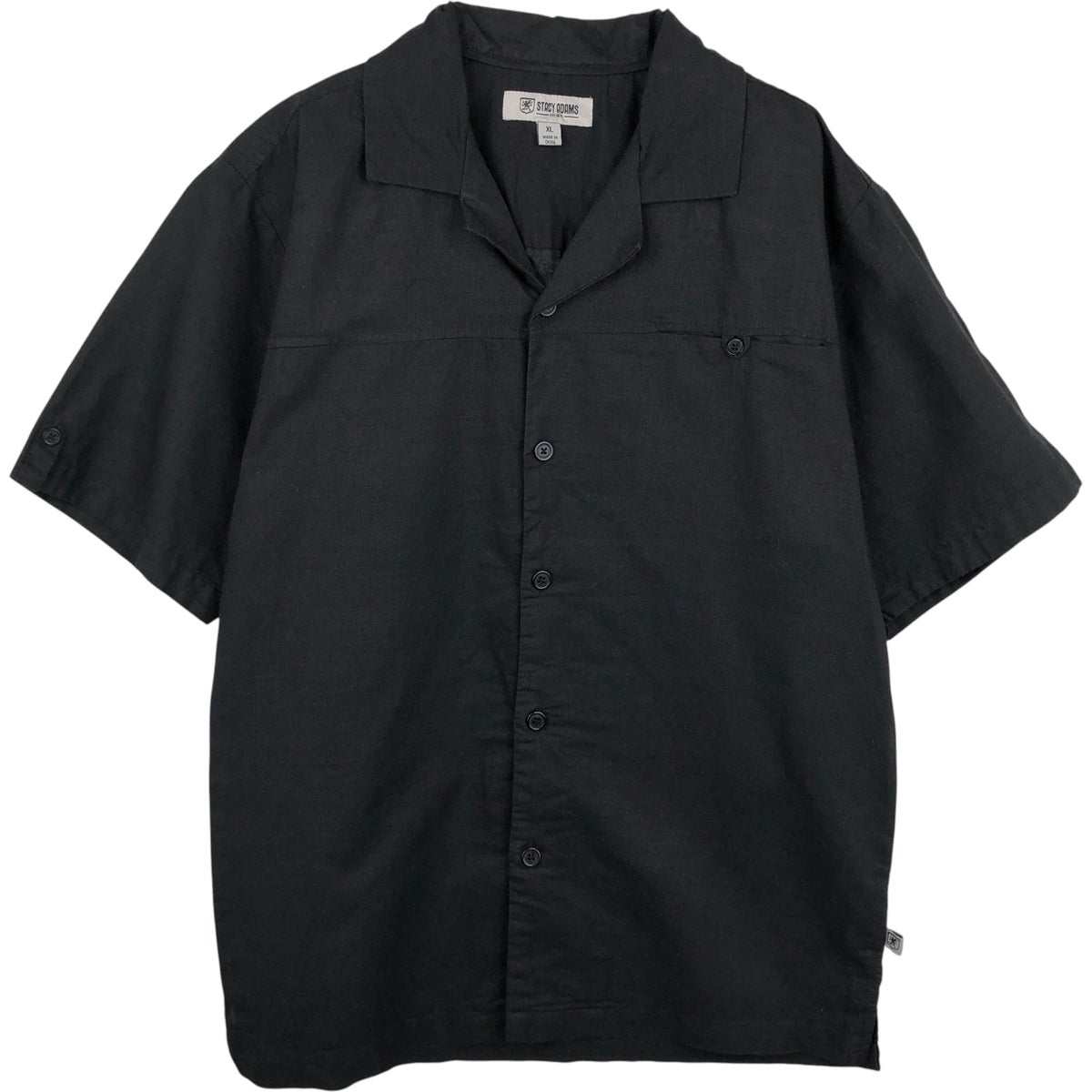 古着 LINEA UOMO 半袖 オープンカラー リネンシャツ ボックスシャツ