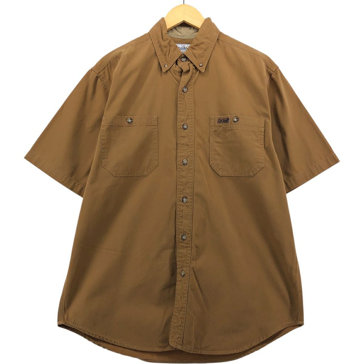 古着 カーハート Carhartt ボタンダウン 半袖 ワークシャツ メンズM