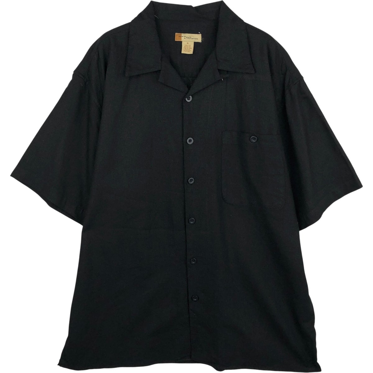 古着 GEORGE ツートン 半袖 オープンカラー レーヨン×ポリエステル