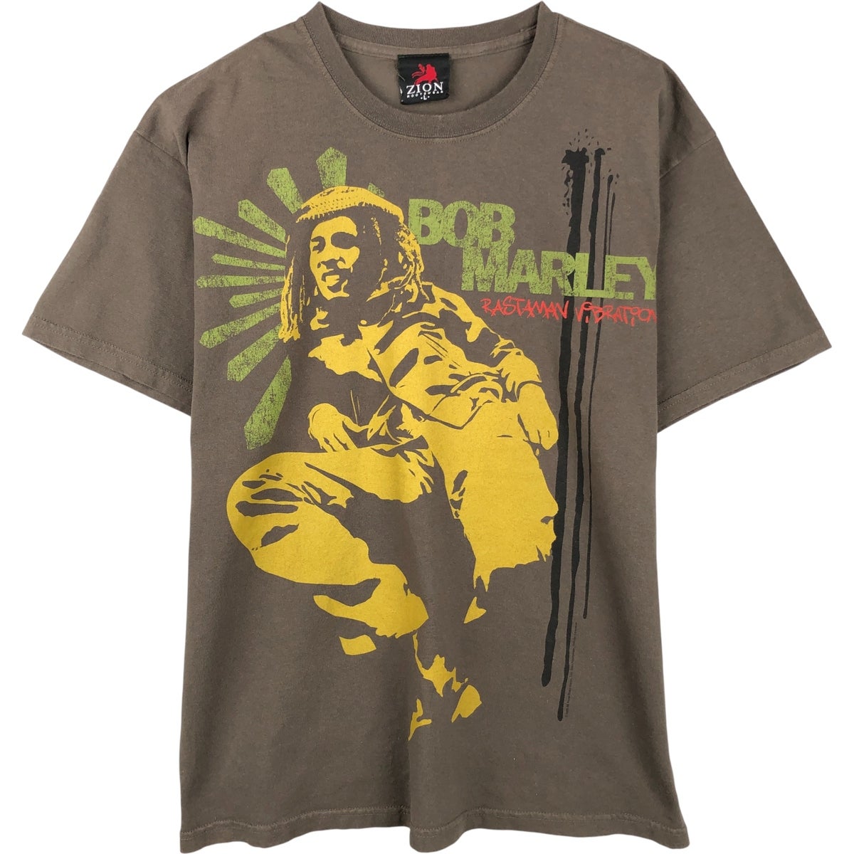 古着 ZION BOB MARLEY ボブマーリー バンドTシャツ バンT メンズL相当