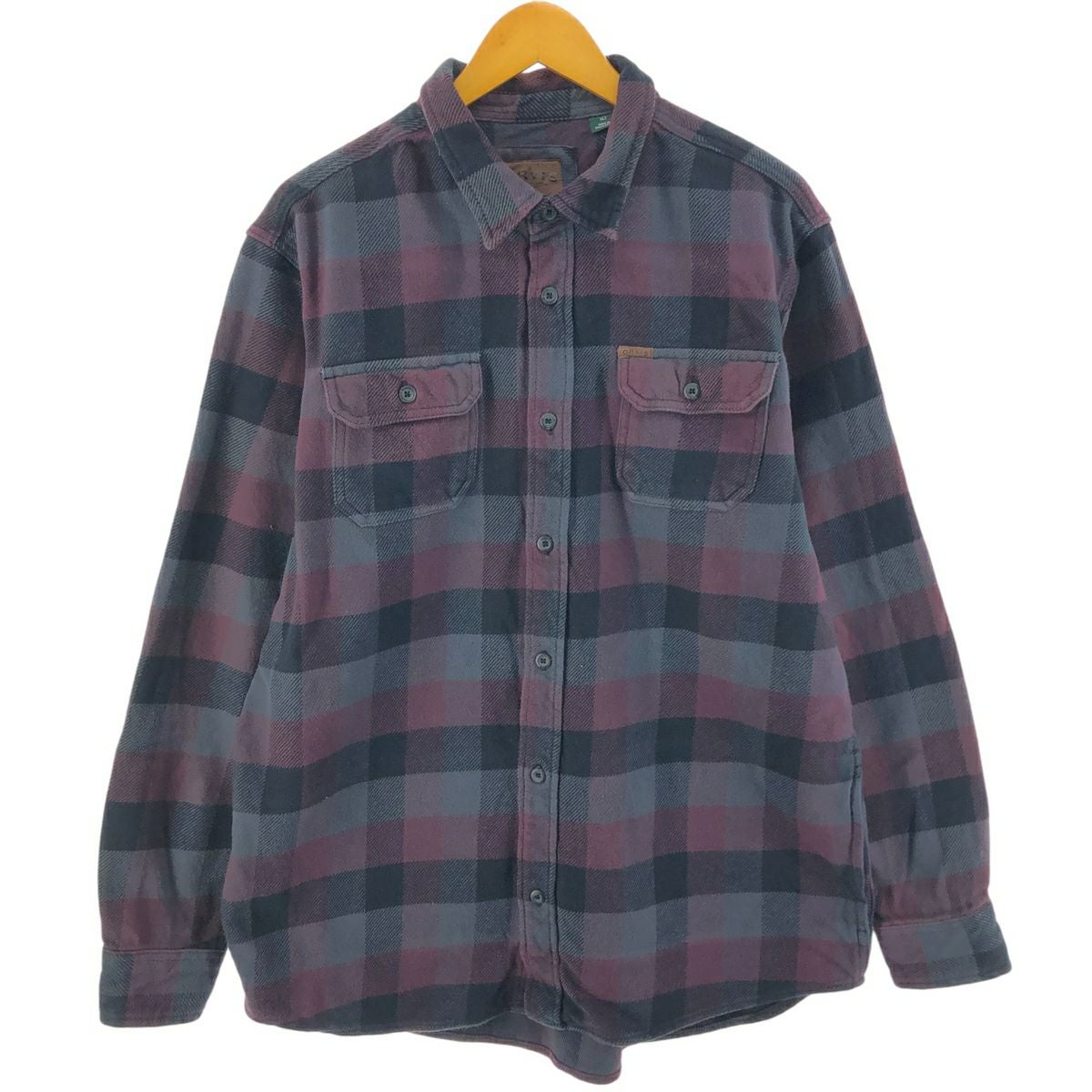 古着 オービス ORVIS オンブレチェック 長袖 ヘビーネルチェックシャツ