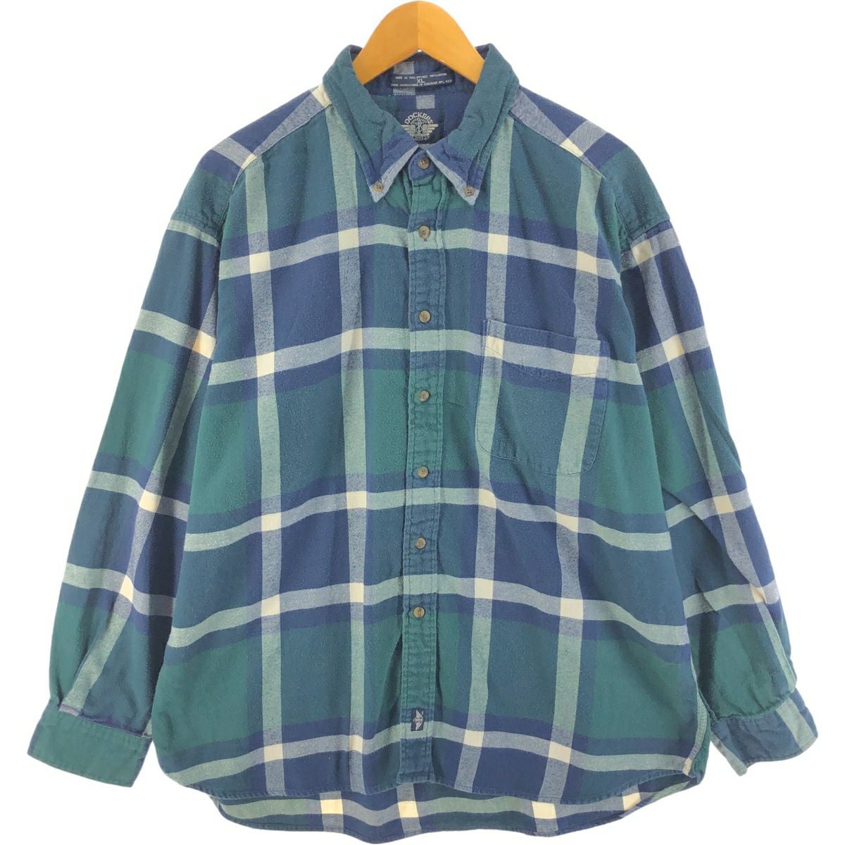古着 90年代 ドッカーズ DOCKERS 長袖 ボタンダウン フランネル