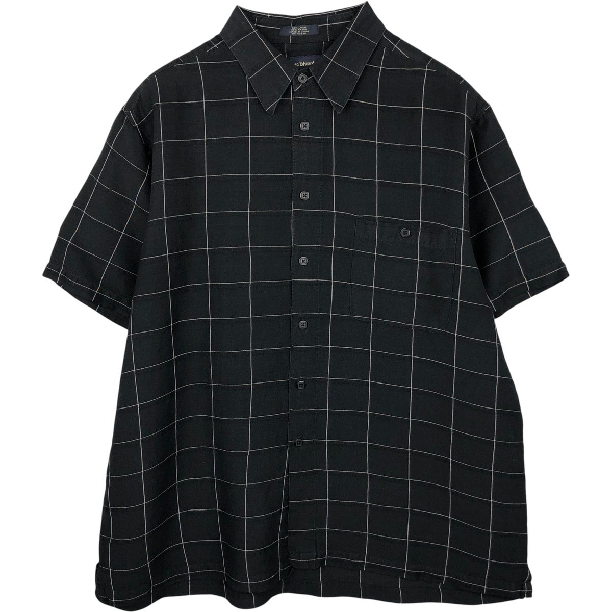 古着 PERRY ELLIS チェック柄 コットン×レーヨン 長袖 シャツ メンズL