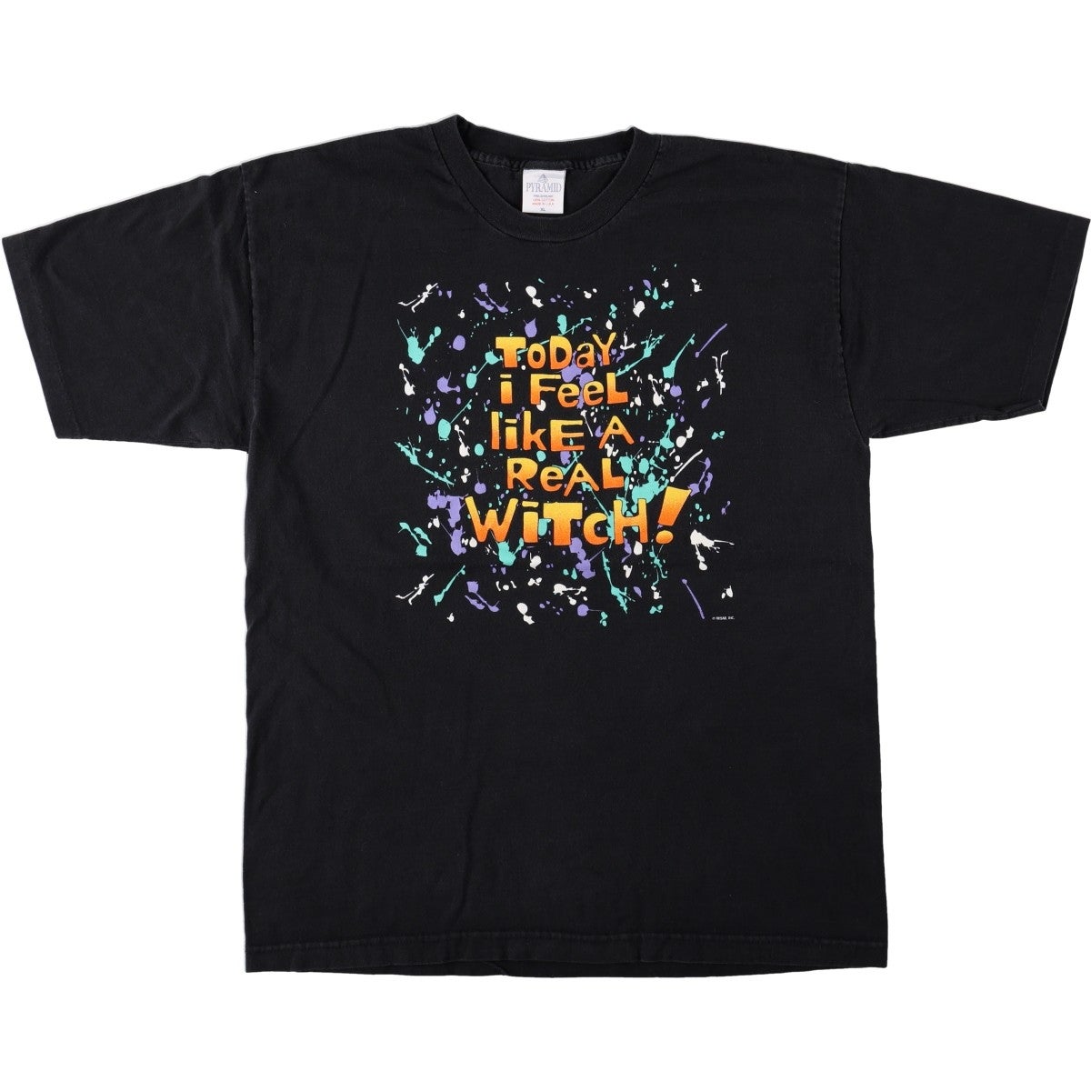 古着 90年代 PYRAMID メッセージプリントTシャツ USA製 メンズXL相当