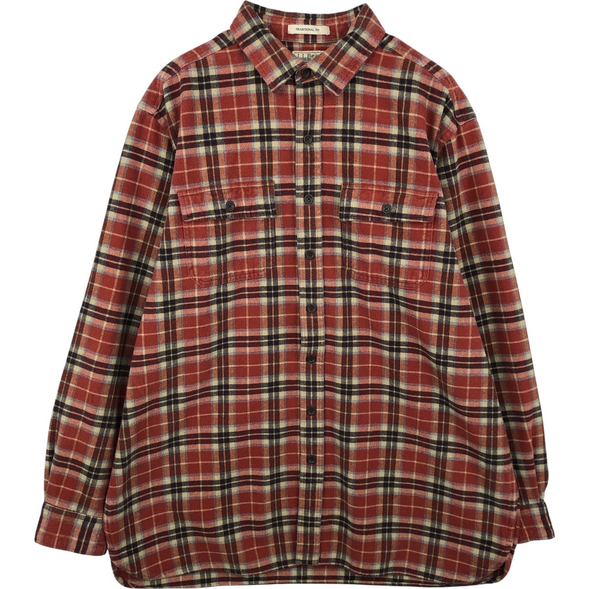古着 90～00年代 エルエルビーン L.L.Bean ボーダー柄 長袖 ラガー