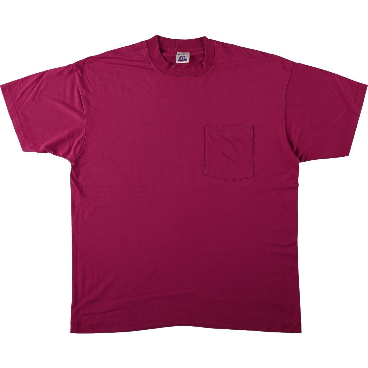 古着 80～90年代 BVD 無地ポケットTシャツ USA製 メンズM相当