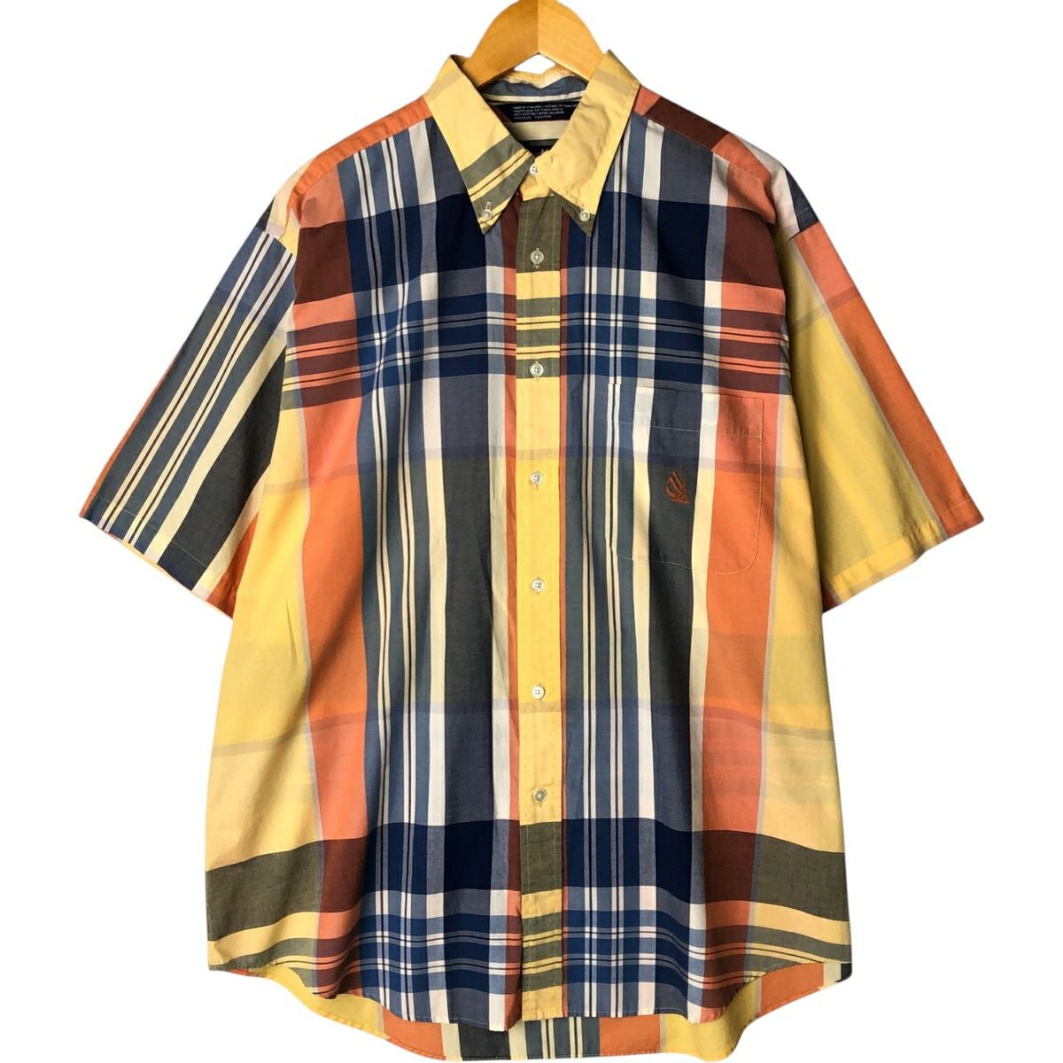 古着 90年代 ノーティカ NAUTICA チェック柄 長袖 コットン×リネン