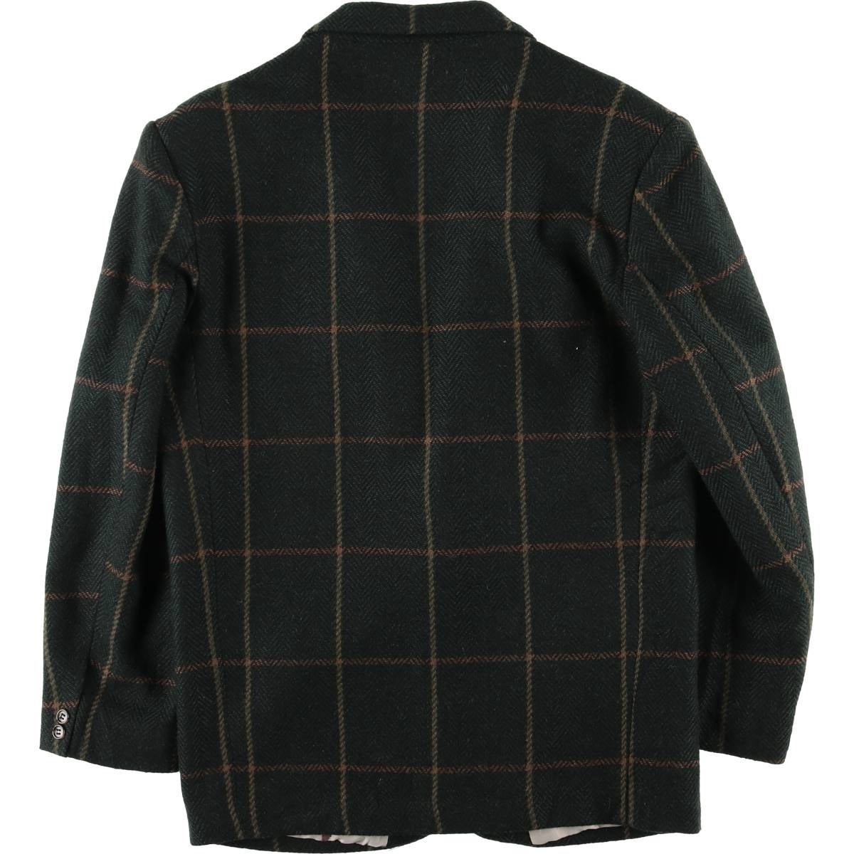 古着 Profile チェック柄 アルパカ混 ヘリンボーン ウールテーラード