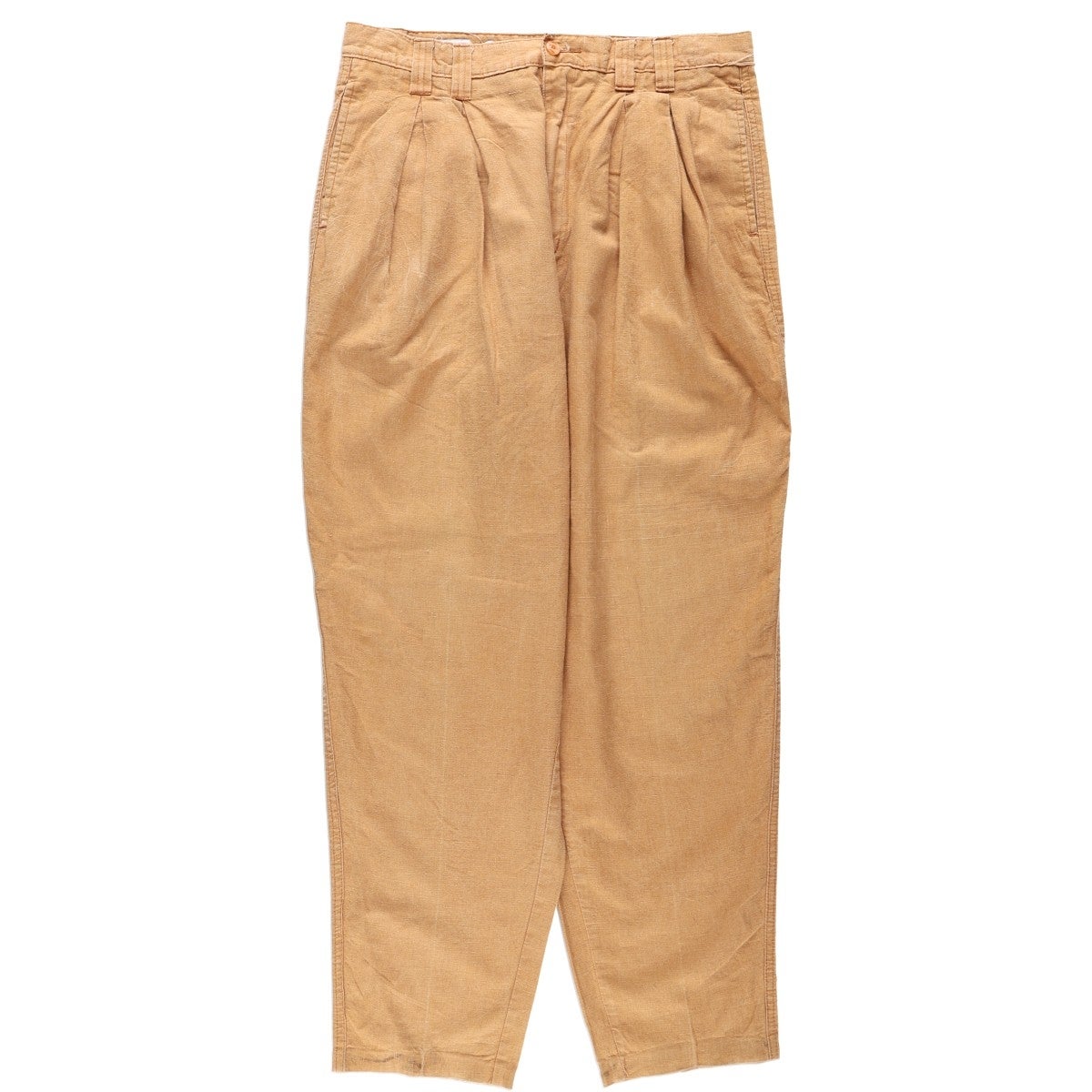 古着 SAVANE ツータック リネン×コットンパンツ スラックス メンズw30