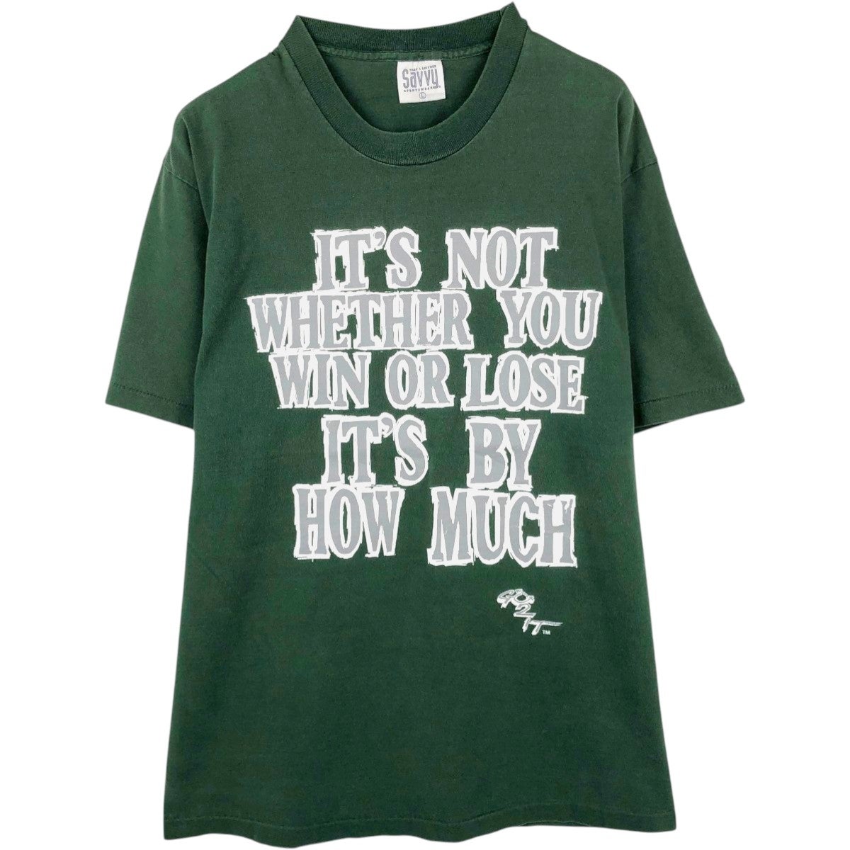 古着 90年代 PYRAMID メッセージプリントTシャツ USA製 メンズXL相当