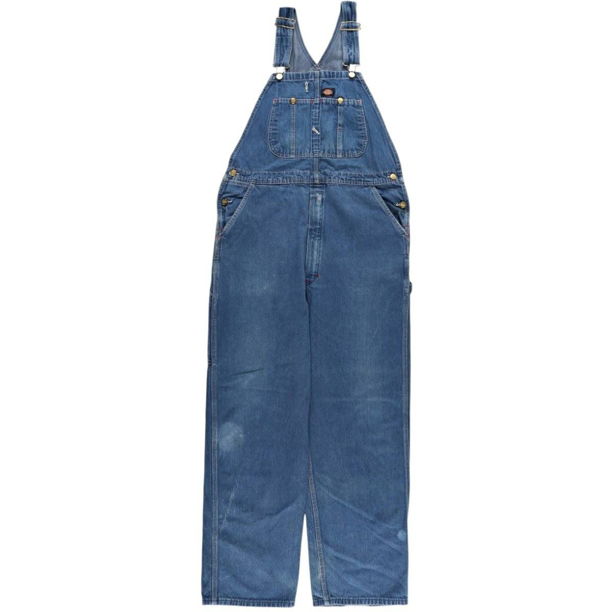 ビッグシルエット 52 ディッキーズ オーバーオール ロゴ パンツ USA古着 古着 ビッグサイズ ディッキーズ Dickies デニムオーバーオール メンズ
